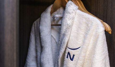 Hotel bathrobe